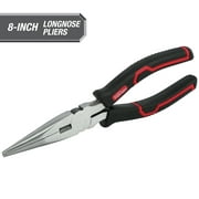 Hyper Tough 8-inch Long Nose Pliers with Ergonomic Comfort Grips, 5170V