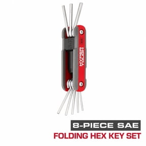 Hyper Tough Heavy-Duty Folding SAE Hex Key Set, 8 Pieces