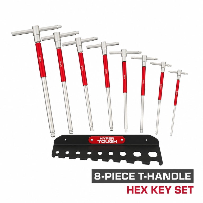 Hyper Tough Heavy-Duty T-Handle Hex Key Set, 8 Pieces - Walmart.com
