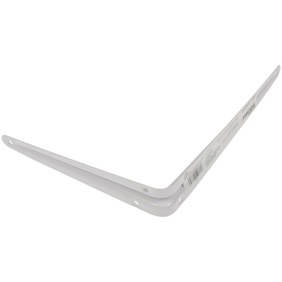 Hyper Tough 8" x 10" Shelf Bracket, White, Pre-Drilled Holes