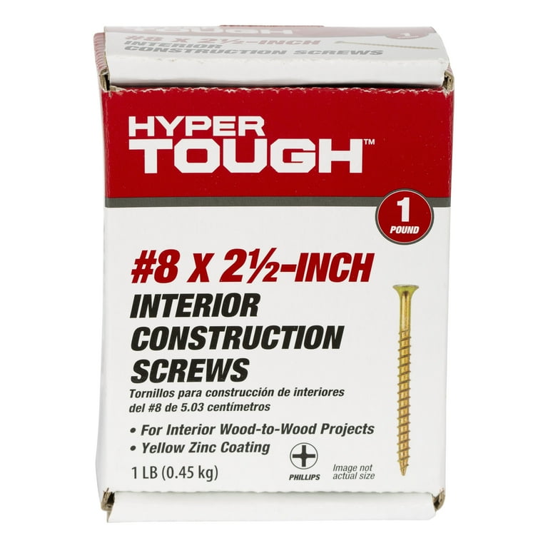#8 x 2-1/2 in. Phillips Bugle-Head Construction Screw (5 lbs./Box) #8 x 2-1/2 in. Phillips Bugle-Head Construction Screw (5 lbs./Box)