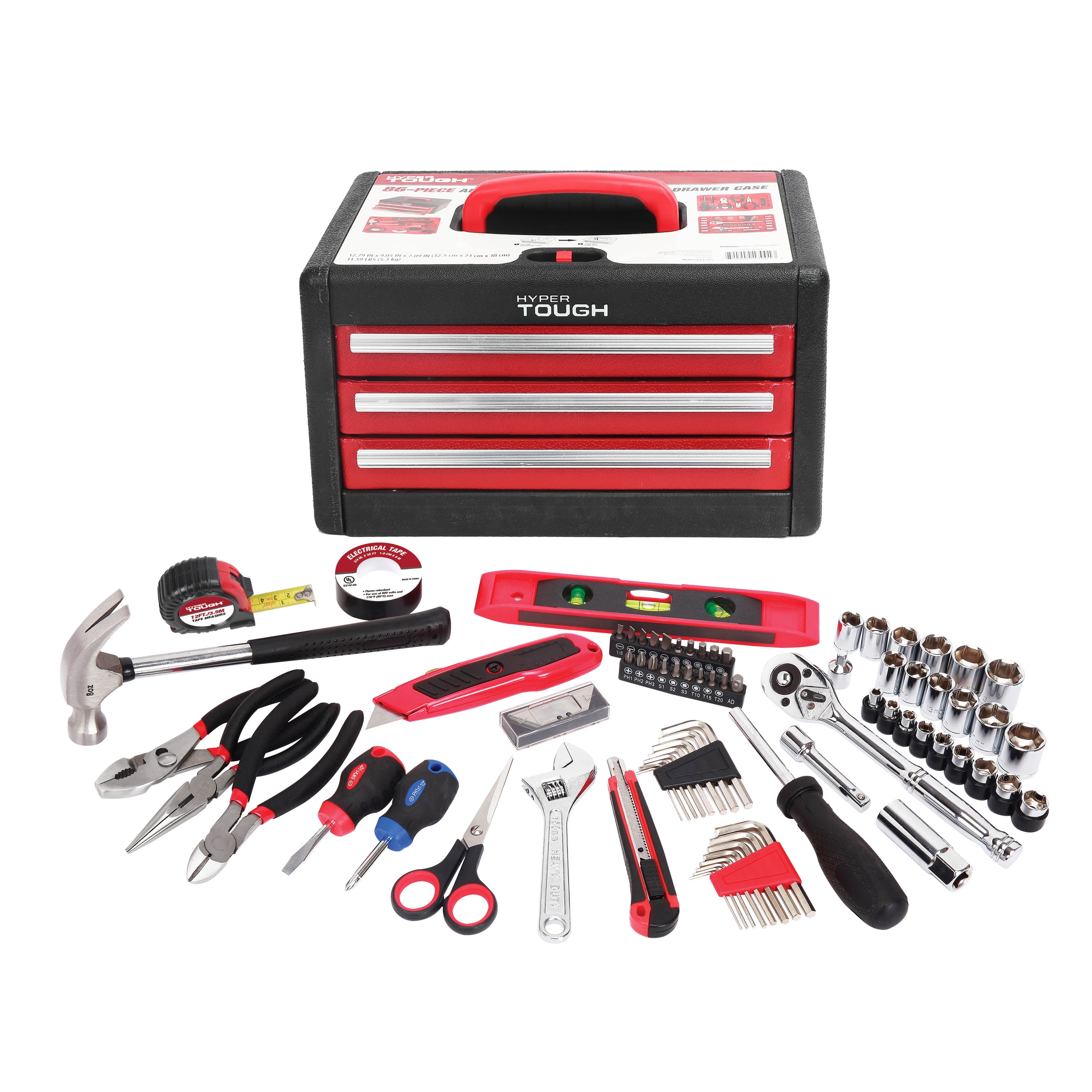 Hyper Tough 86 Piece All Purpose Tool Set Walmart