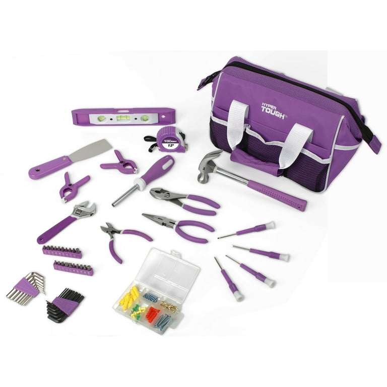 Hyper Tough 53-Piece Home Repair Tool Set Purple