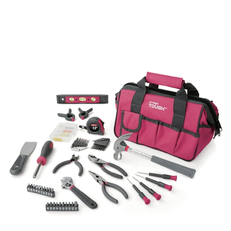 Hyper Tough 89-Piece Pink Household Tool Set Hyper Tough 89-Piece Pink Household Tool Set