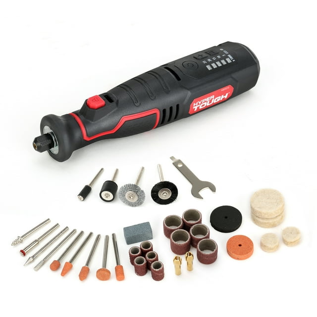 Hyper Tough 8V MAX Cordless Rotary Tool, Non Removable 1.5 Ah Battery