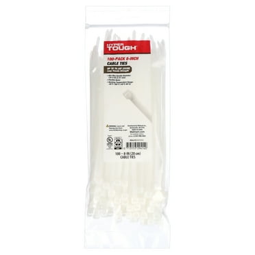 Hyper Tough 8inch Cable Tie Natural 100Pcs