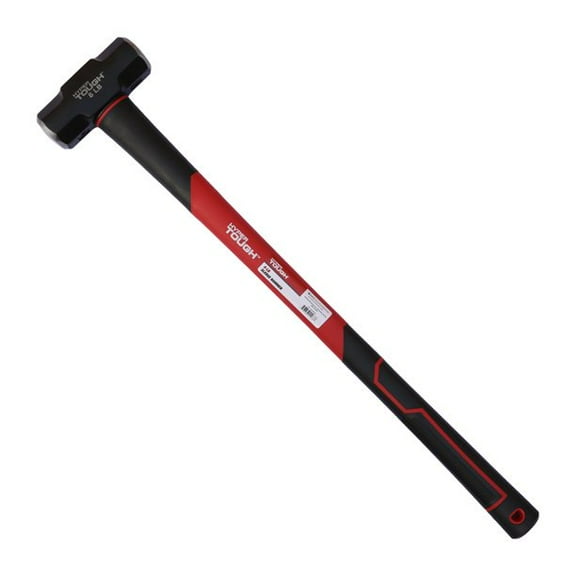 Hyper Tough 8 lb Sledge Hammer with Double Injection Fiberglass Handle and High Quality Steel Head