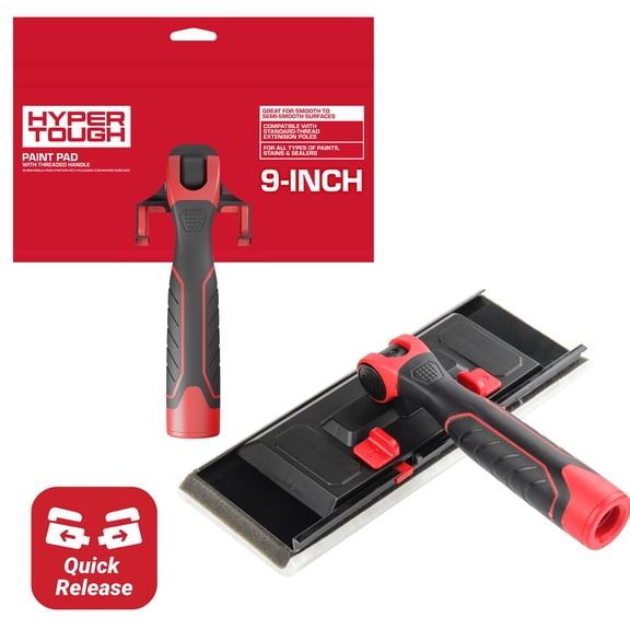 Hyper Tough 9-Inch Paint Pad with Rotating Handle for Wide, Controlled Coverage