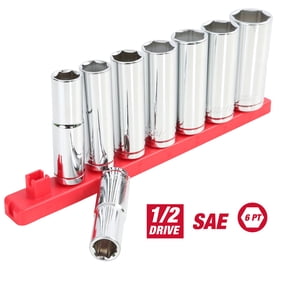 Hyper Tough 9-Piece 1/2 in Drive Deep SAE Socket Set, Model 5833