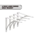 thumbnail image 1 of Hyper Tough 9" X 6.5" Curved Shelf Bracket, White, 4-Pack, 1 of 8
