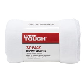 Hyper Tough Natural Jersey Knit Multi-Purpose Wiping Cloths, 14" x 16", 12 Pack