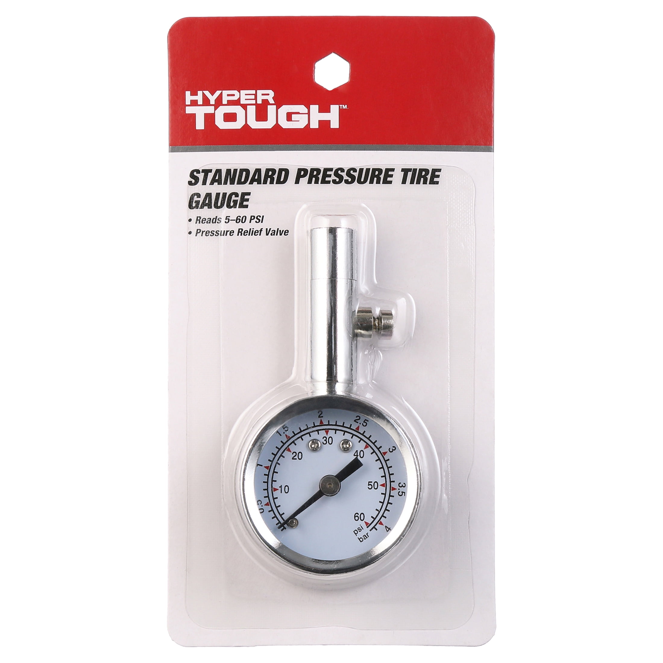 Hyper Tough Auto Mini Dial Tire Gauge, Silver, Model ST111704S, 1PC Pack 