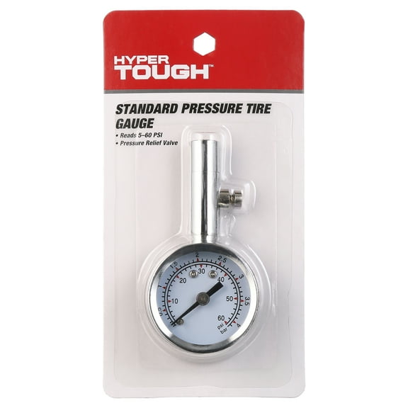 Hyper Tough Auto Mini Dial Tire Gauge, Silver, Model ST111704S, 1PC Pack