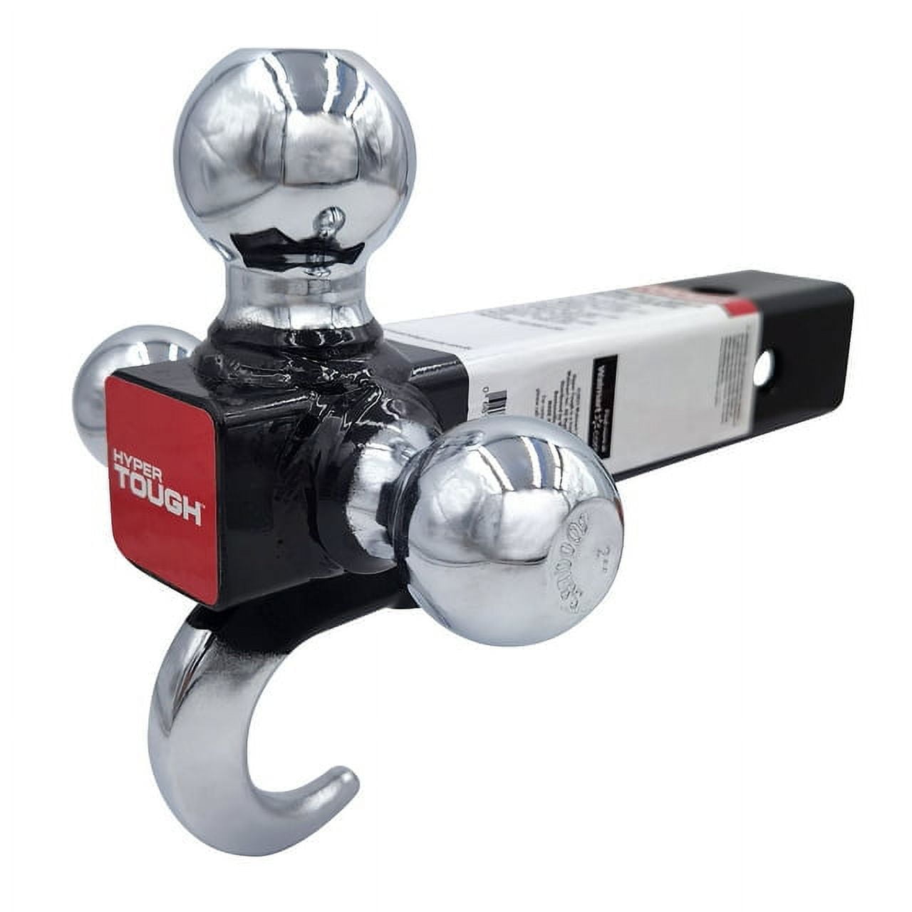 Hyper Tough Automotive Tri Ball Mount with Hook Steel Class V 1 7 8 inch 2 inch 2 5 16 inch Hitch Ball Black Size 11.5 inch x 7.3 inch x 8.3