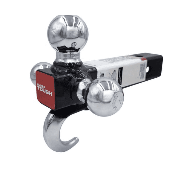 Hyper Tough Automotive Tri-Ball Mount with Hook, Steel, Class V, 1-7/8", 2" & 2-5/16" Hitch Ball, Black