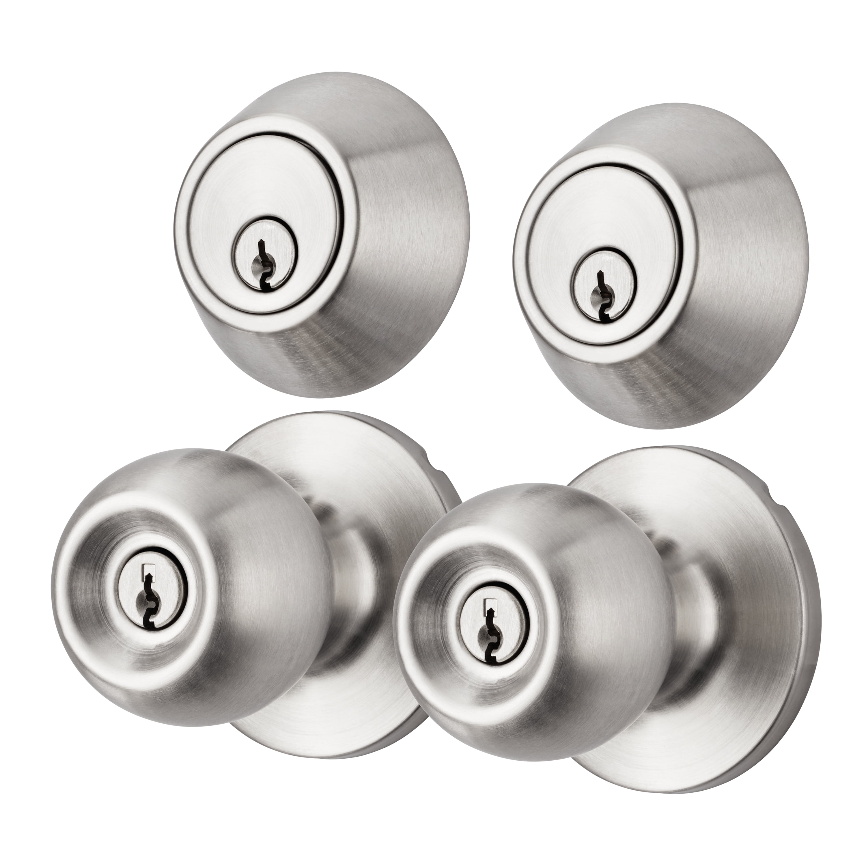 Hyper Tough Ball Combo Twin Pack Stainless Steal (2 Entry Doorknobs + 2
