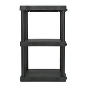 Hyper Tough 3-Shelf Plastic Shelving Unit, 12 in D x 20.07 in W x 32 in H, Black