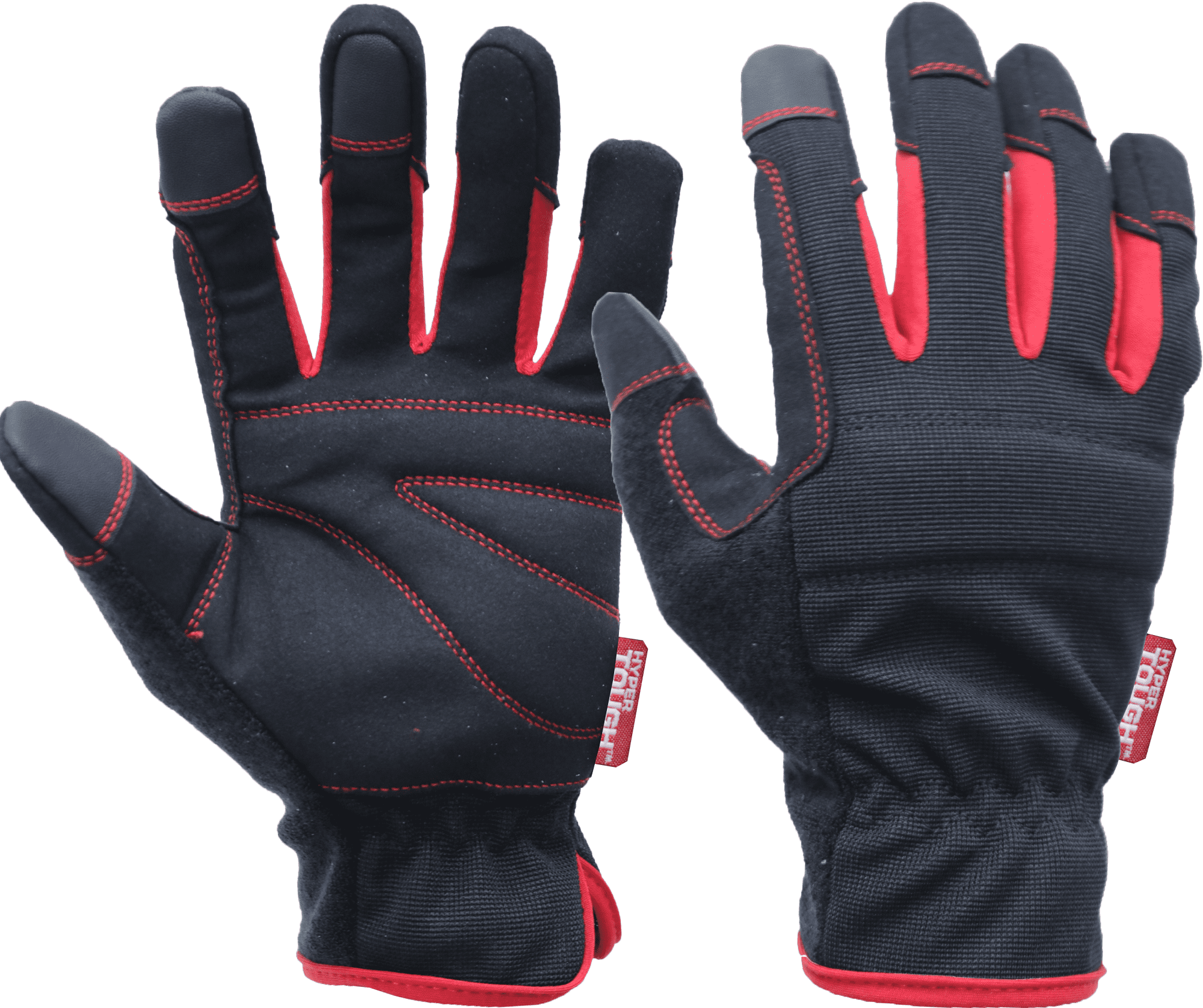 Hyper Tough Black Synthetic Leather Touch Screen Utility Glove, Men's Medium