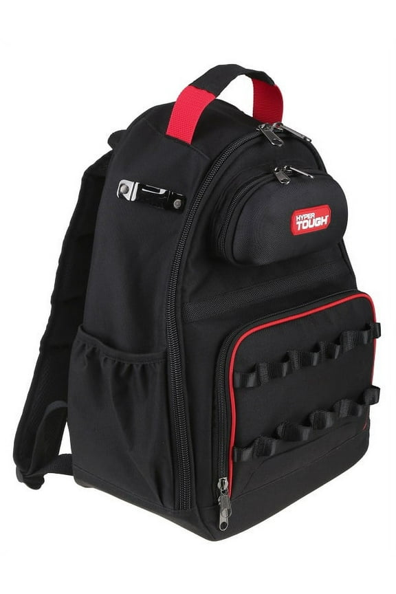 Black Tool Backpack with Pockets and Loops, Portable Tool Storage with Base Support (Unisex)