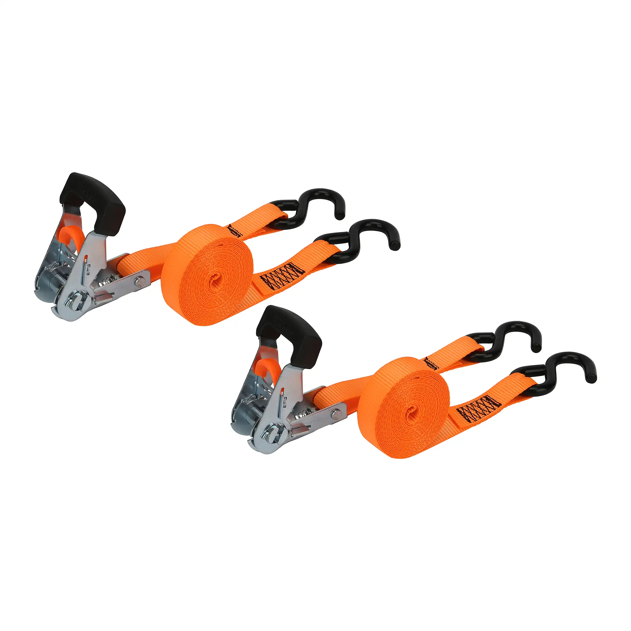 Hyper Tough Brand 1”x14' Tie-Downs Ratchet 1000lbs Work Load with S Hooks  2 - Pack 