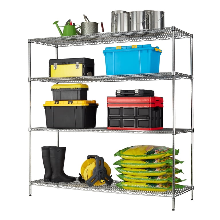 Commercial Chrome Wire Wall Shelf 14x72 - NSF Rated For Kitchen & Storage Use