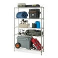 thumbnail interactive-video image 1 of Hyper Tough Chrome Wire Shelf 5-Tier Heavy Duty 72"H x 48"W x 16"D, 3000lb Total Capacity, 1 of 9