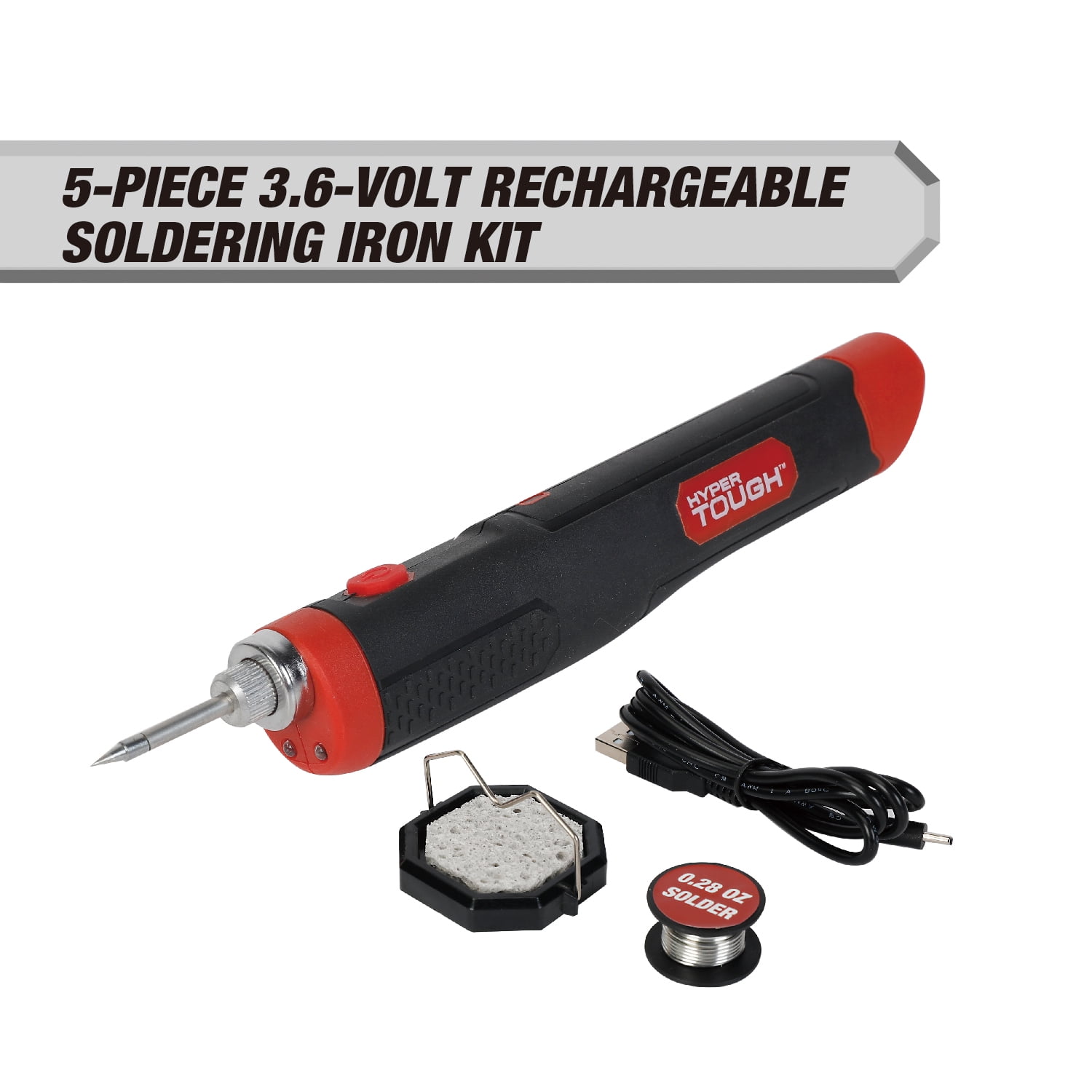 Hyper Tough Cordless Rechargeable Soldering Iron Kit in Click Fit Case