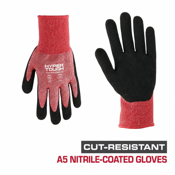 Hyper Tough Cut-Resistant Nitrile Coated Gloves, M