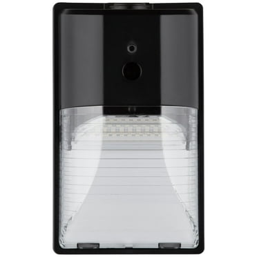 Hyper Tough Direct Wire Pak Light with Clear Lens Cover, Dusk to Dawn, Black, 2000 Lumens, 120V