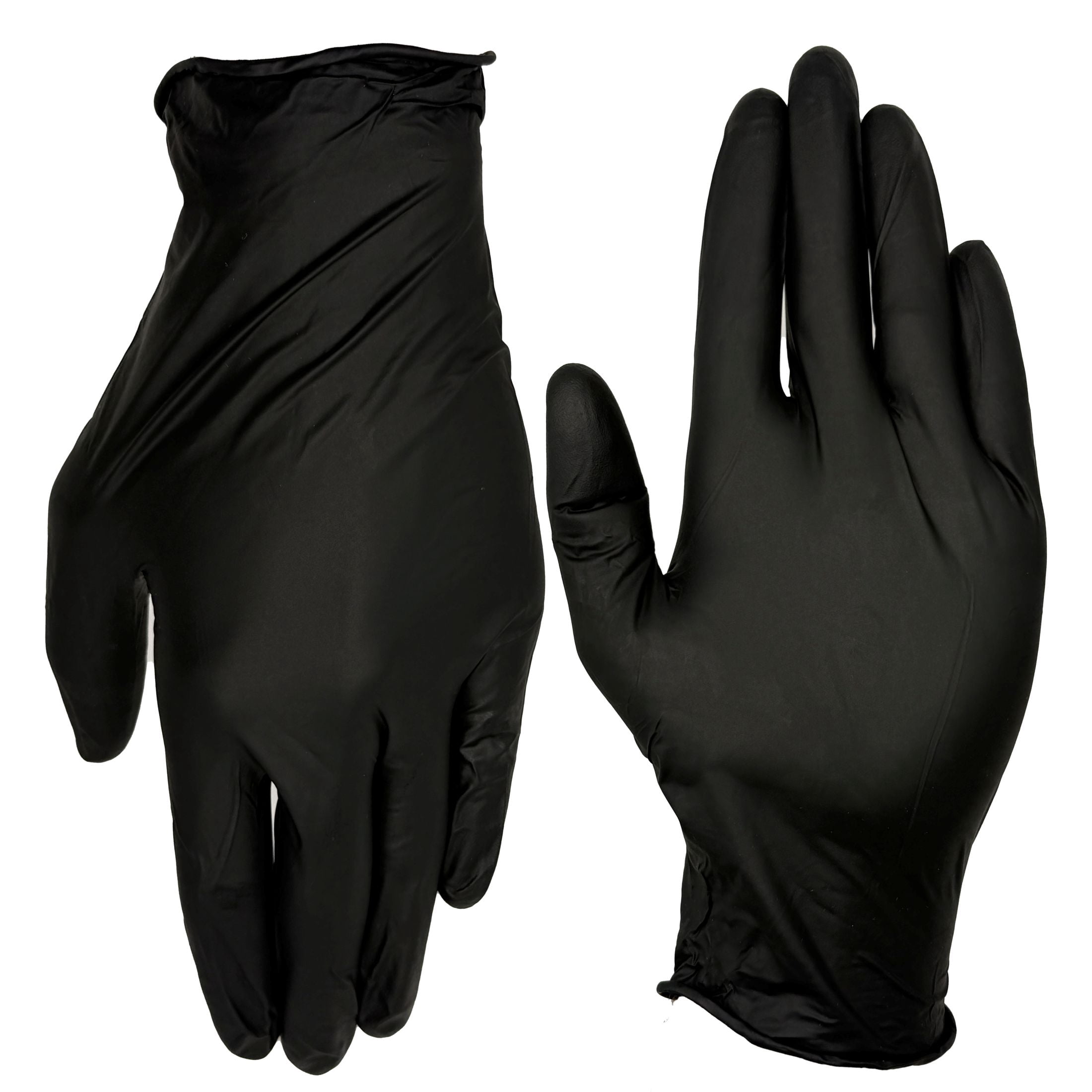 Hyper Tough Disposable Nitrile Gloves, 100 Pack, Black, Size Medium