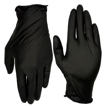Hyper Tough Disposable Nitrile Gloves, 100 Pack, Black, X-Large