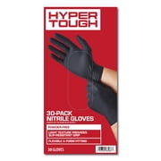 Hyper Tough Disposable Nitrile Gloves, Black, Large, 30 Count