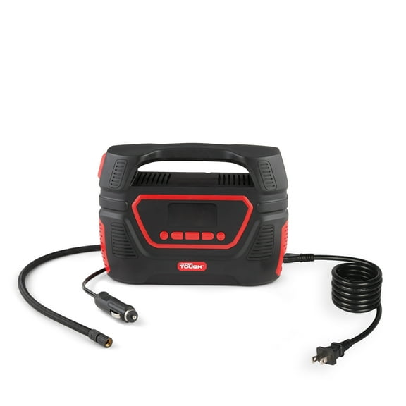 Hyper Tough Dual Power Digital Inflator for P195/65R15 Car Tire, Car-DC 12V or Home-AC 120V