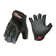 Hyper Tough Fingerless Work Glove, Large, Black, Mesh, HT88847-23