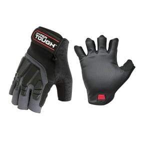 Hyper Tough Fingerless Work Glove, Large, Black, Mesh, HT88847-23