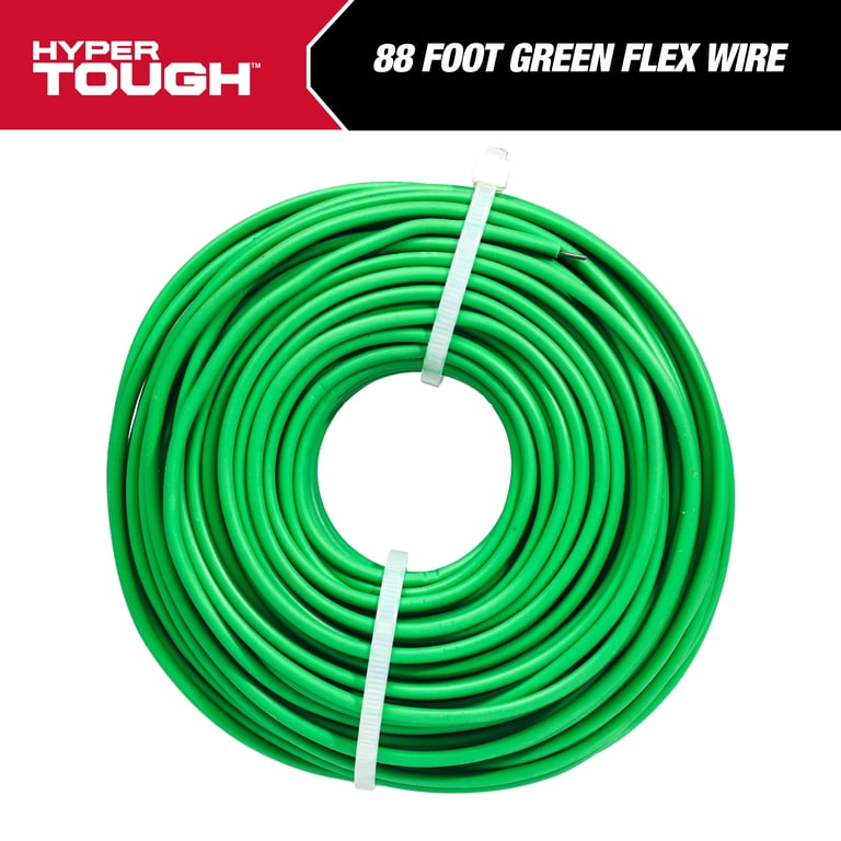 Hyper Tough Green Flexible Steel Wire, 88 Feet Metal Twist Tie