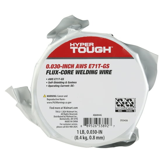 Hyper Tough Flux Core Wire 0.030" 1lb Spool Gasless Carbon Steel Mig Wire, New Condition