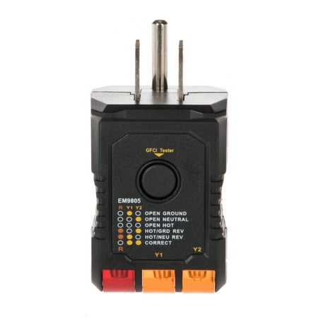Hyper Tough GFCI Receptacle Tester TD35091B, Condition New, Height 1 in, 1.92 oz Weight, 125 V