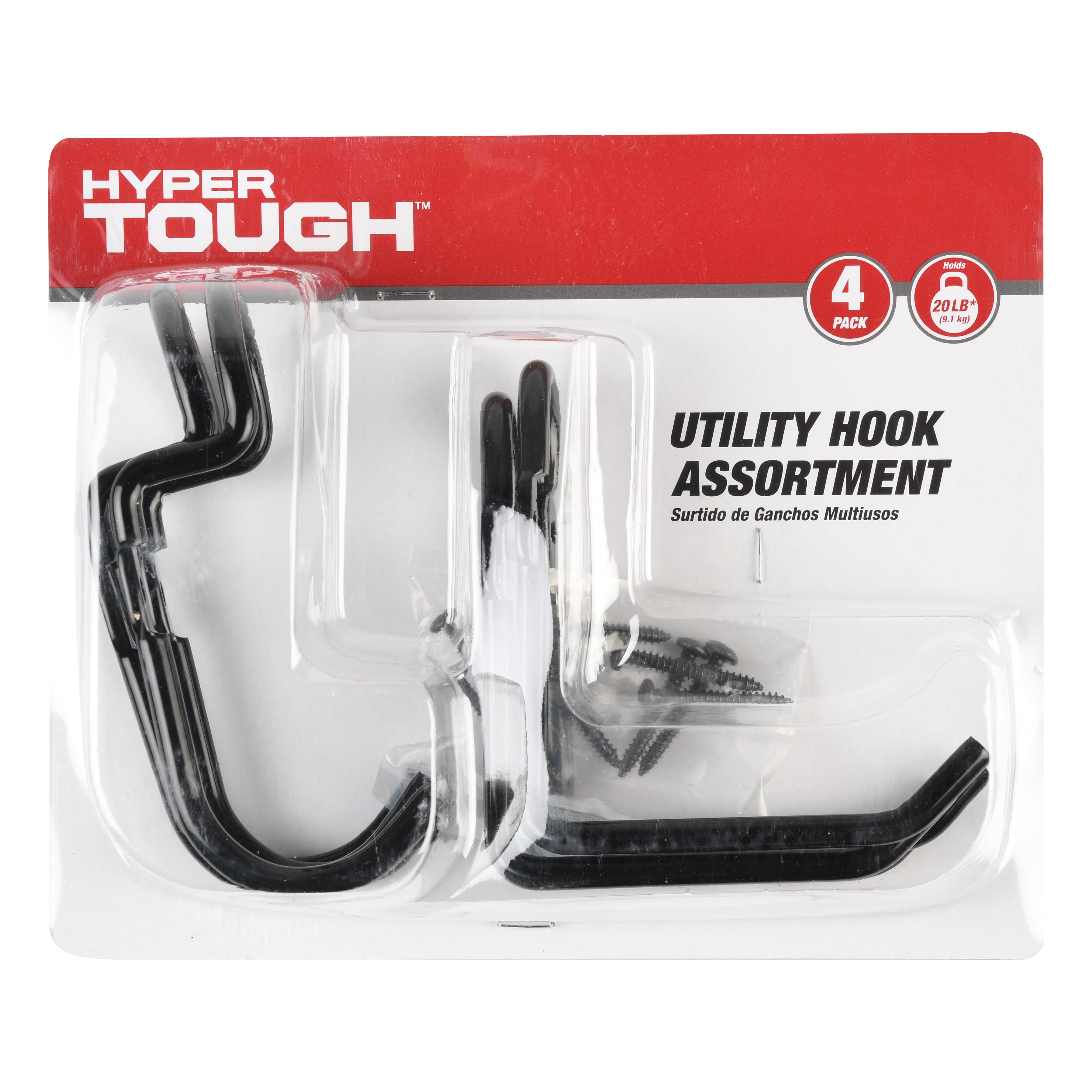 Hyper Tough Garage Utility Hook Assortment 4 Pack Walmart