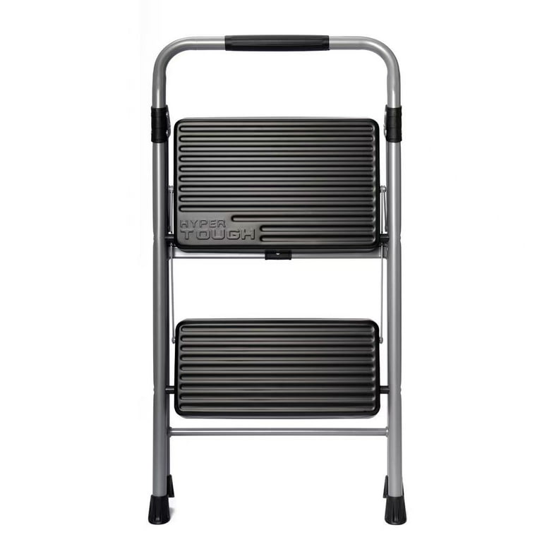 Hyper Tough Gray & Black 2-Step Steel Large Platform & Foldable
