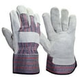 thumbnail image 1 of Hyper Tough Grey Cowhide Leather Palm with Safety Cuff Work Gloves, Men's Large, 1 of 8