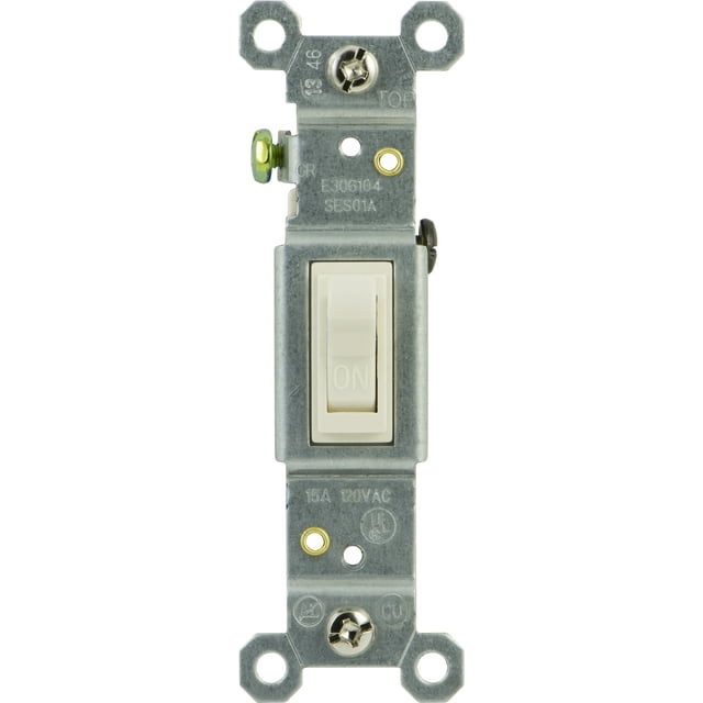 Hyper Tough Grounding Single Pole Switch, Light Almond, 53140