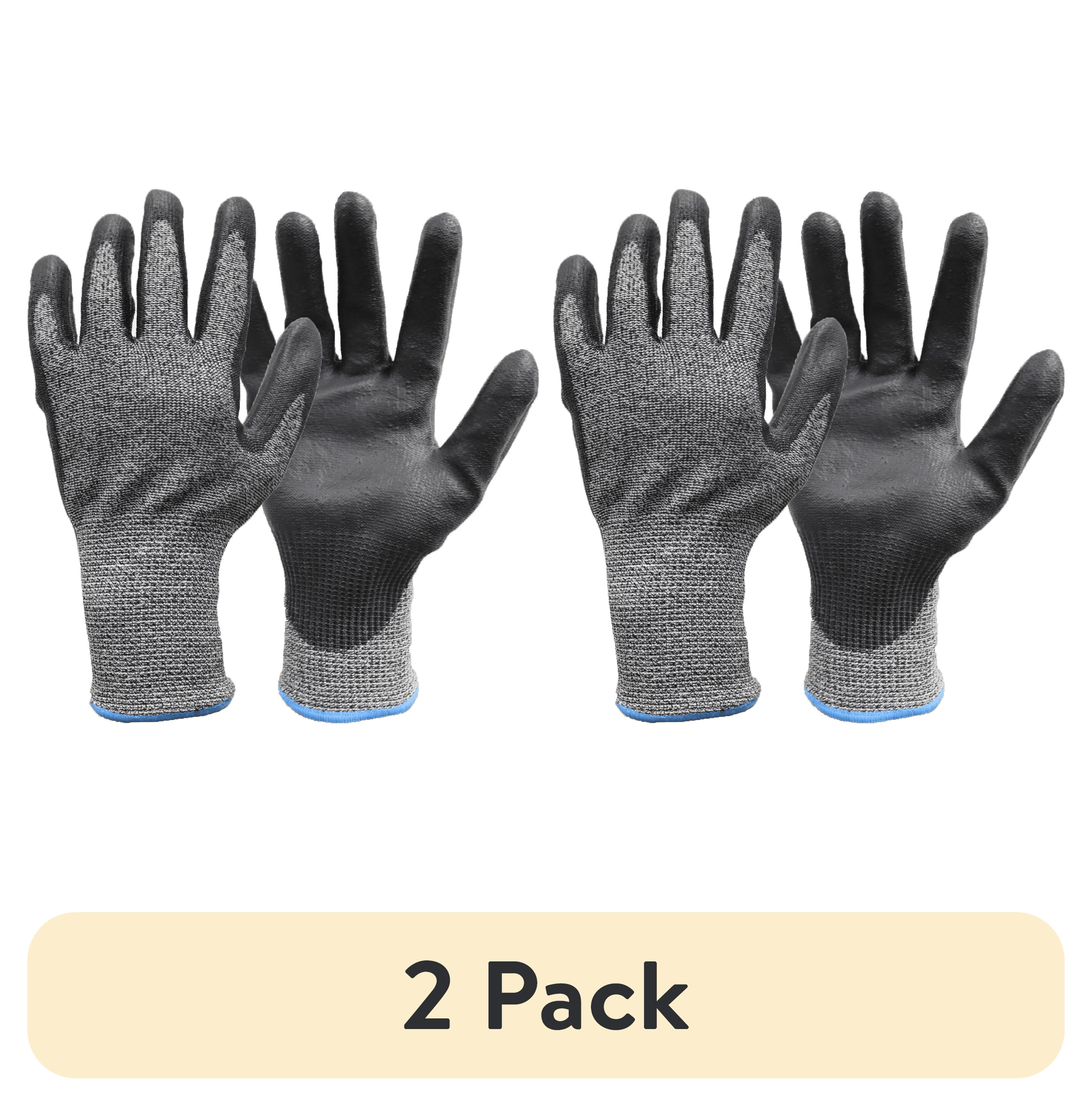 Polyurethane Work Gloves For Men And Women, Water-Resistant, Large, 3 Pairs