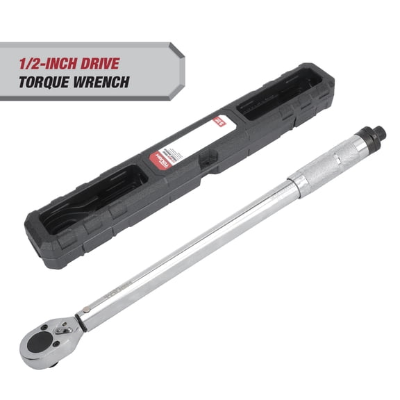 Hyper Tough 1/2-inch Drive Torque Wrench, 30-150 ft-lbs, with Blow Mold Case