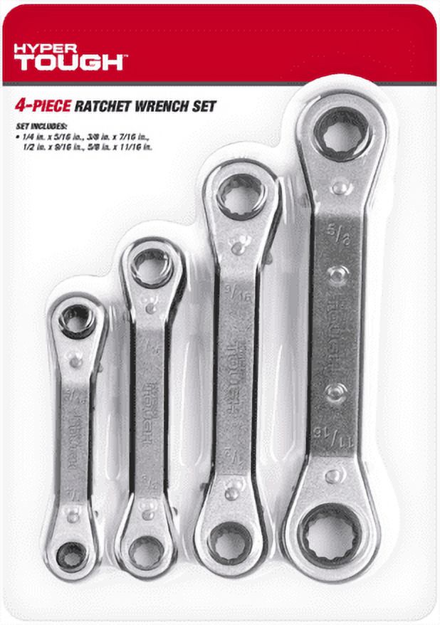 Hyper Tough Heavy-Duty 4-Piece SAE Ratchet Wrench Set - image 1 of 9