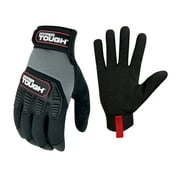 Hyper Tough Heavy Duty Impact Gloves, Black Red and Gray, Polyester, Adult Men's, Medium, 1 Pair, HT89056-23