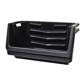 Hyper Tough Heavy Duty Garage Plastic Stacking Bin, Black