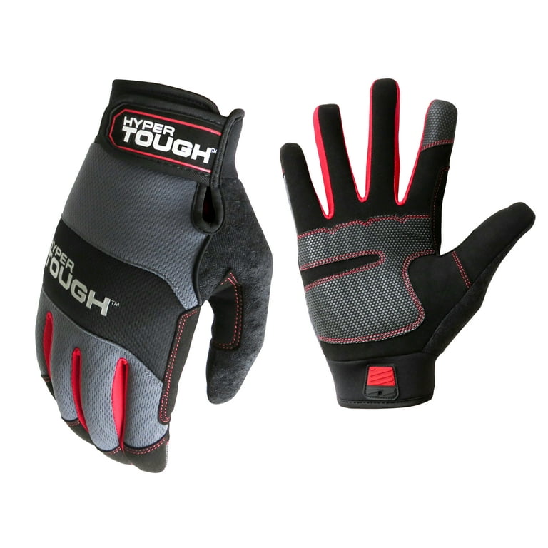 Hyper Tough High Performance Black Synthetic Leather Work Gloves, Size  Extra Large