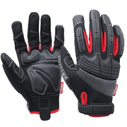 Hyper Tough High Performance Black Synthetic Leather Mechanic Gloves, Men's X-Large