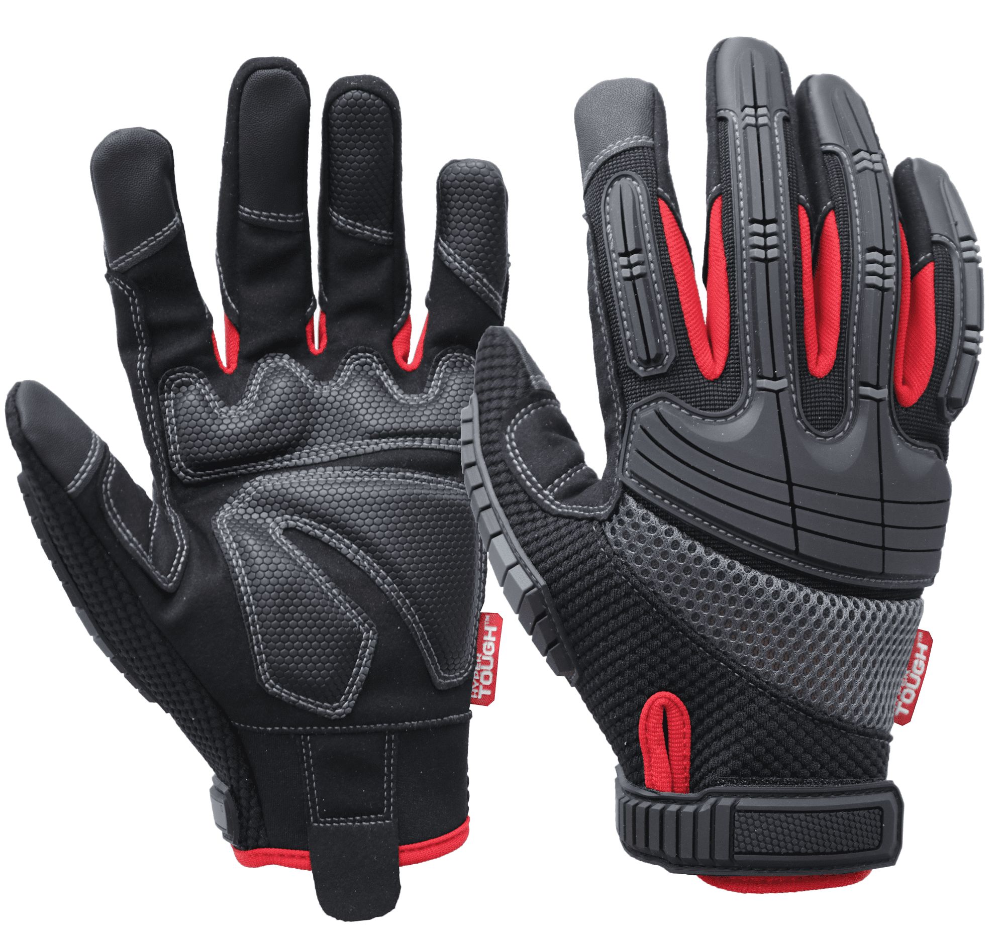 AIGEVTURE Heavy Duty Synthetic Leather Impact Work Gloves Men, Mechanic  Gloves, Sensitive Touch Screen Flexible Grip Gloves for Work